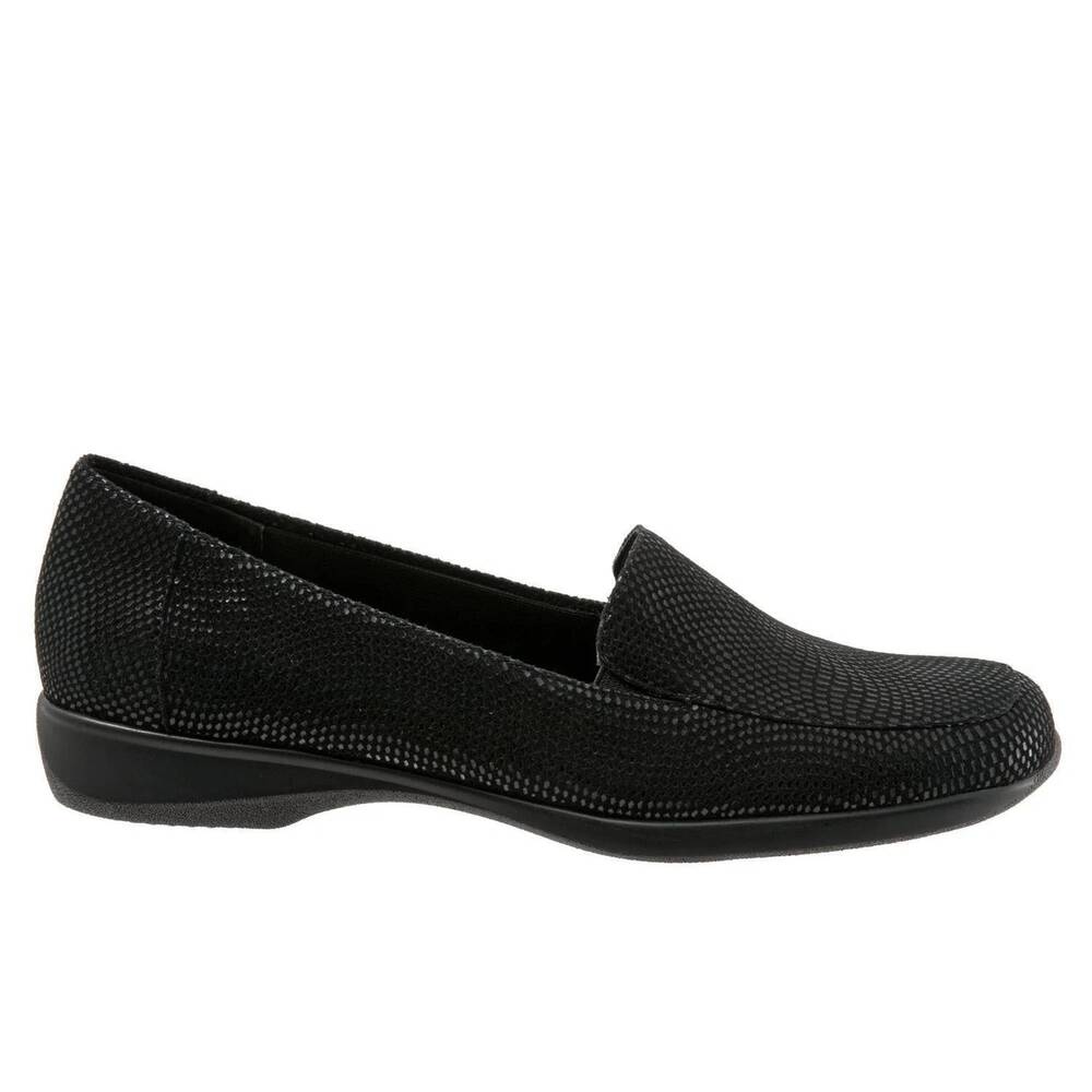 NEW TROTTERS women's jenn mini dots slip on loafer in black suede
